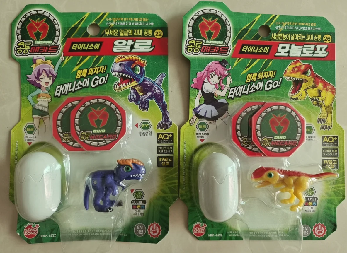 South Korea Robot Toy Dino Mecard Tinysaur Eotriceratops Monosaurus Parasaurolophus Dinosaur Transforming  Figure Capsule Card