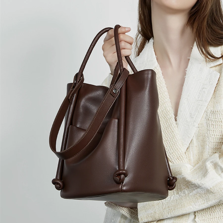 

Burminsa винтажные сумки-тоут из натуральной кожи для женщин, 2024, роскошные дизайнерские сумки для покупок, рабочие женские сумки через плечо