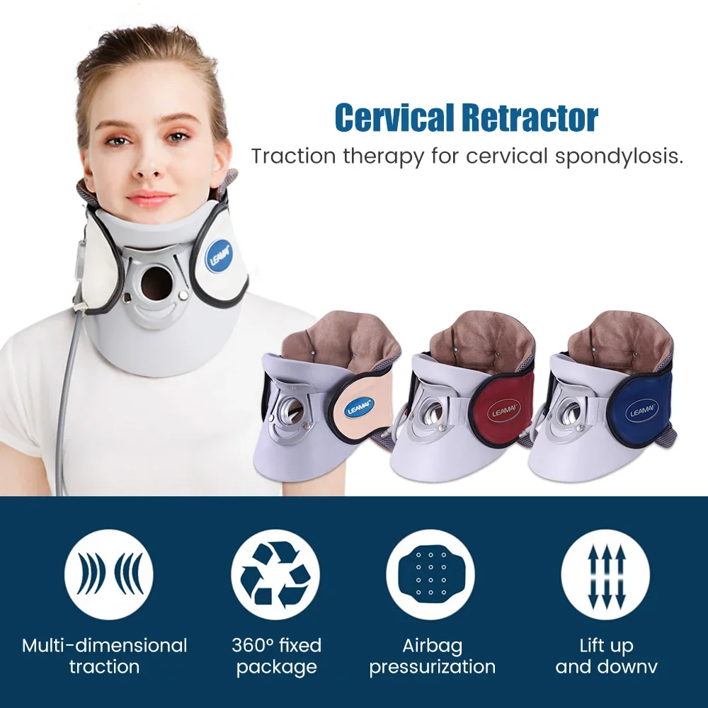 Neck Cervical Traction Retractor Collar Brace Stretcher Protector Orthosis Inflatable Vertebra Spine Fixation Posture Corrector