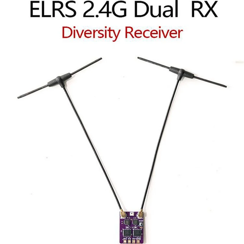 ABSQ-ELRS Ricevitore di diversità 2.4G con doppia antenna RX Protocollo TCXO CRSF integrato per FPV Freestyle RC Racing Drone a lungo raggio