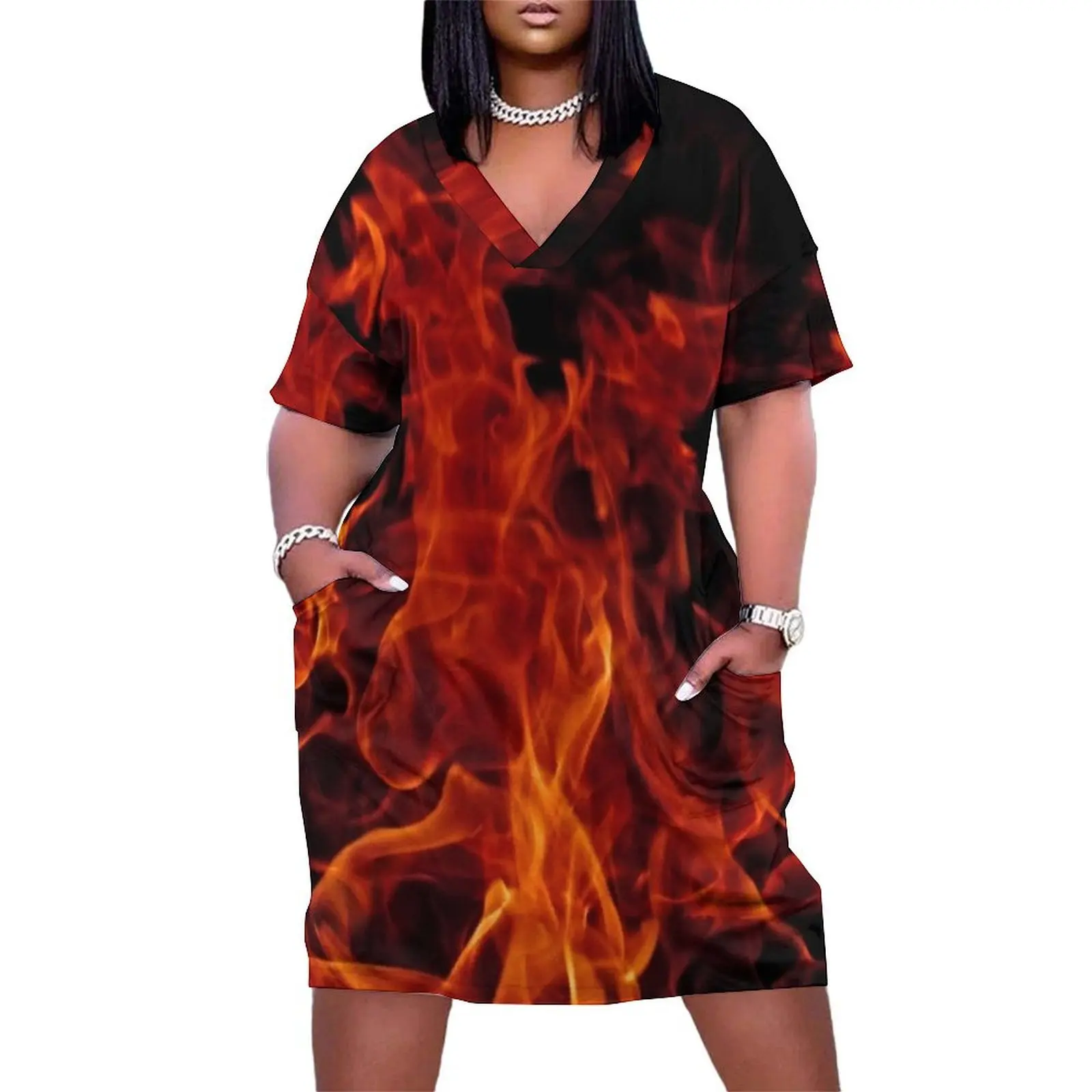 

Fire Loose Pocket Dress dresses for womens cocktail dresses summer dress woman 2025