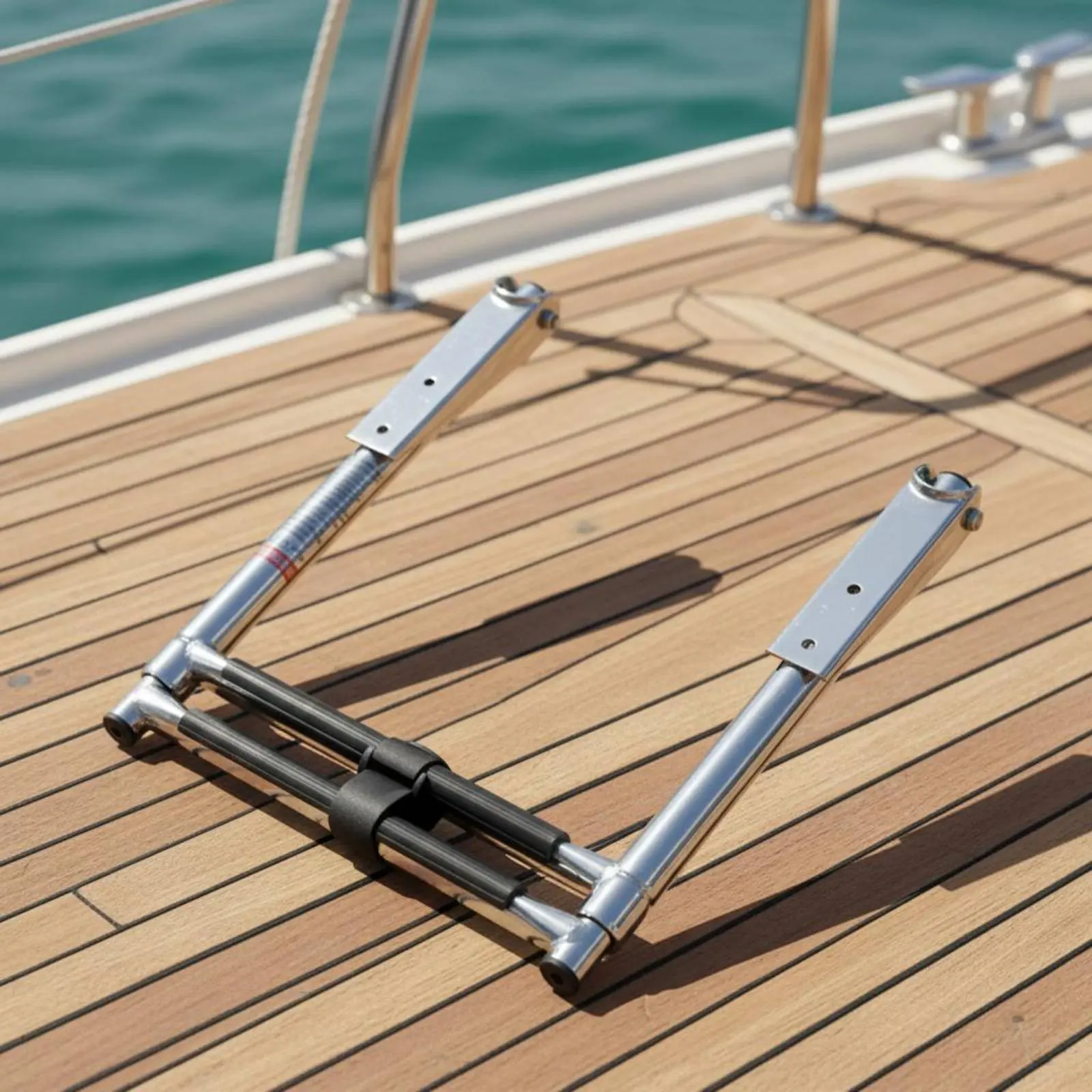 2-Step Boat Ladder Corrosion Resistant Stainless Steel Boat Ladder Watercraft Accessory Easy to Install Compact for Yacht, Deck - view 5