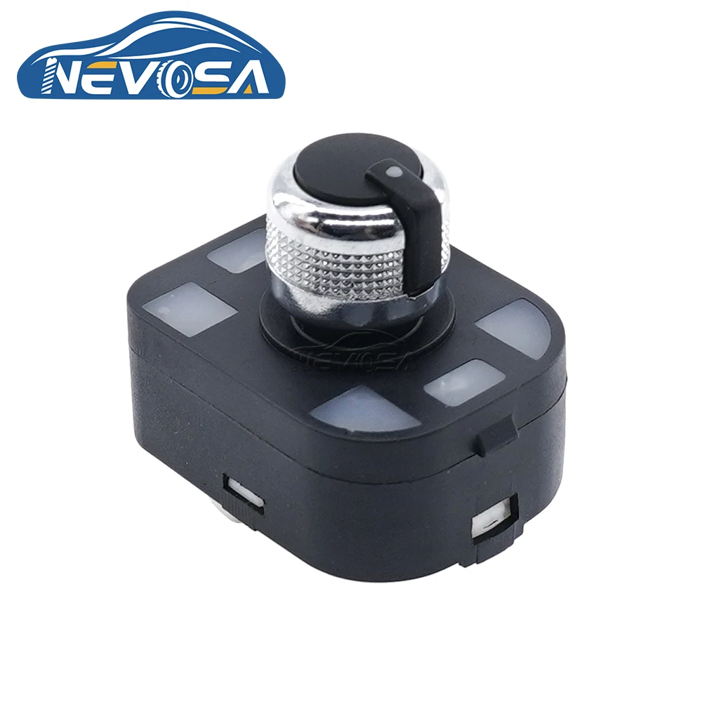 NEVOSA 4F0959565A For Audi Chrome Q7 R8 A6 S6 TT S4 A4 Rear View Knob Mirror Switch Button 4FD959565A 4H0959565 Car Accessories