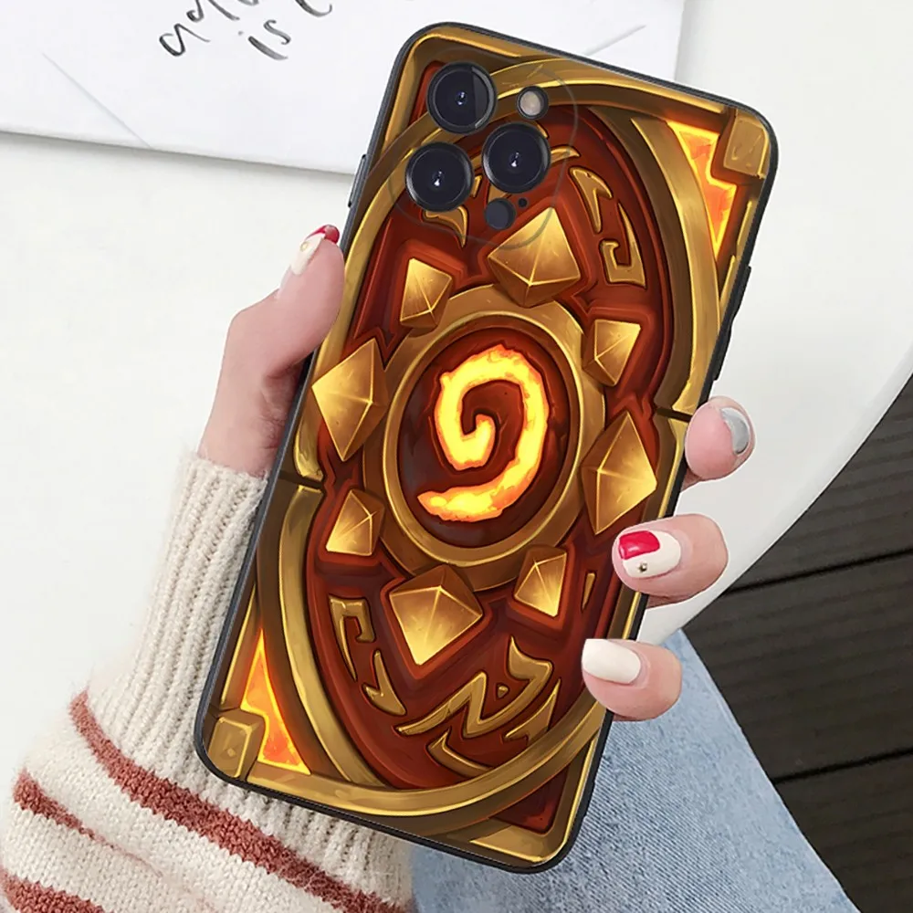 H-Hearthstone Card Backs Phone Case For IPhone 16 15 14 11 12 13 Mini Pro XS Max Cover 6 7 8 Plus X Funda Shell