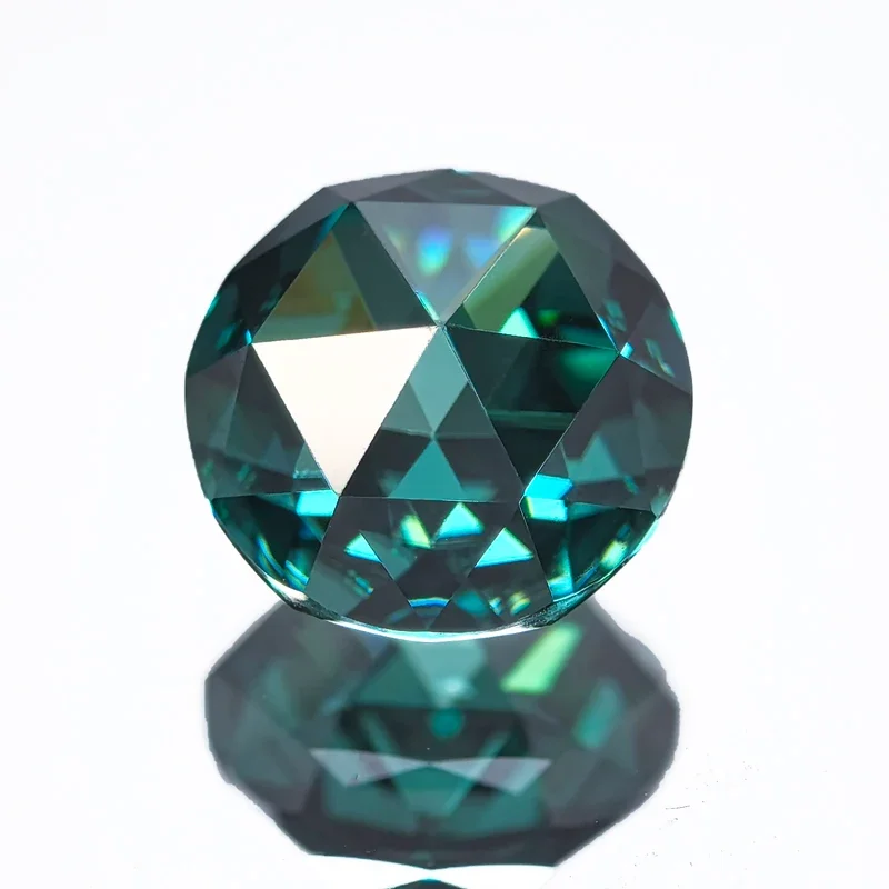Moissanite Stone Double Faced Rose Natural Emerald Green Color  DIY Advanced Charms Jewelry Making Materials with Certificate