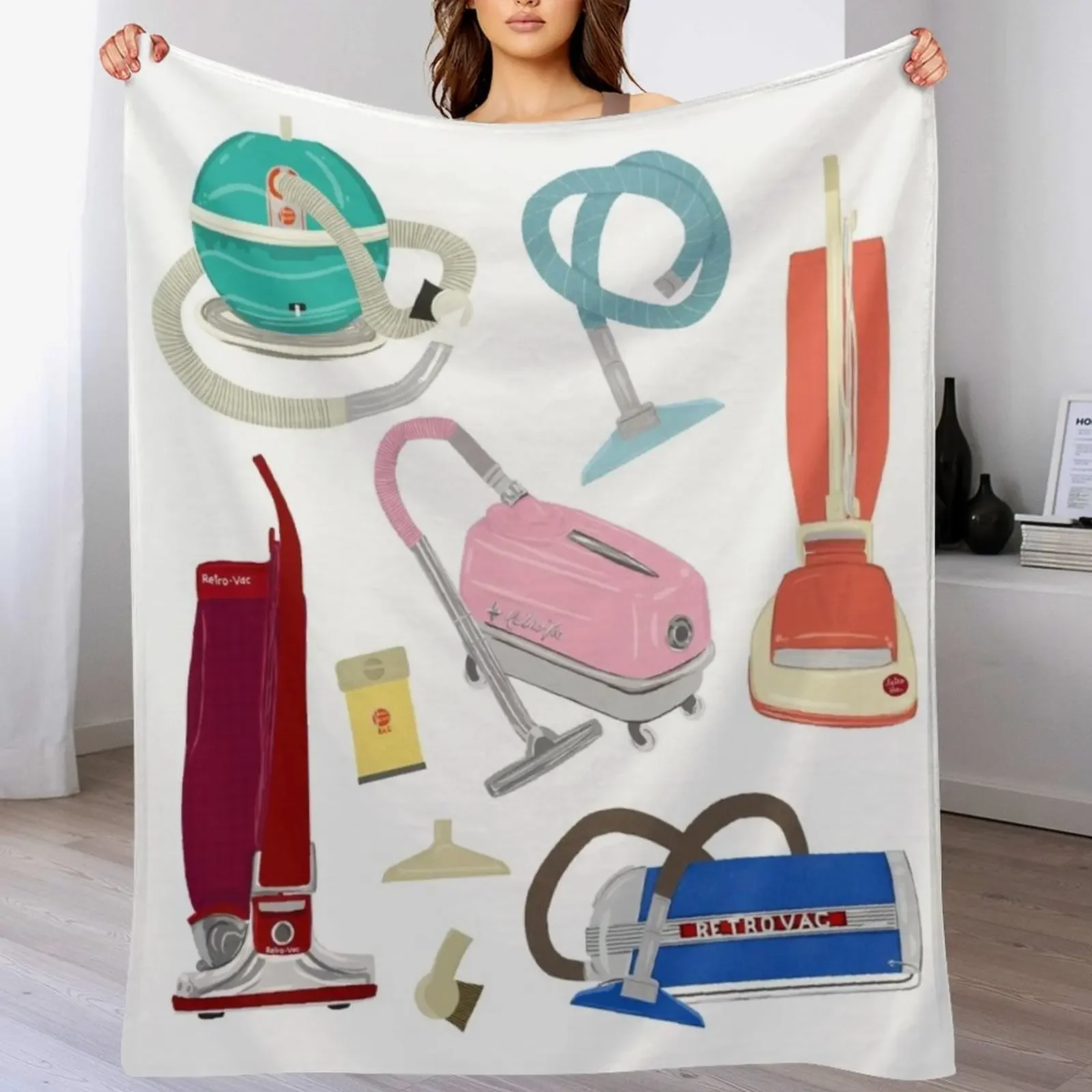 

Vintage Vacuums Throw Blanket Hairy warm for winter heavy to sleep Cute Plaid Blankets