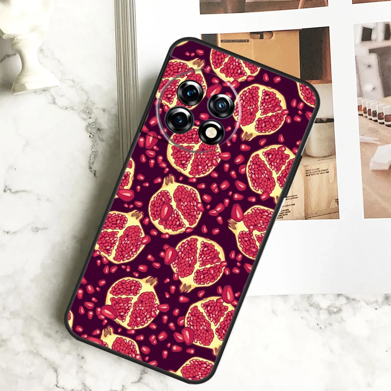 tropical pomegranate pattern Case For OnePlus 12R 12 11 9 10 Pro 10R 9R 8T 10T Nord CE 2 3 Lite 2T N10 N20 N30 CE4 Cover