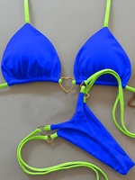Para Praia, Bikini brasileño liso de 6 colores, microbañador con espalda en T, traje de baño Sexy Para mujer, conjunto de Bikini con Tanga 2025, traje de baño