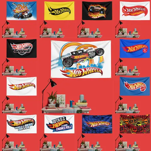 Hotwheels Collectible Flag 3x5 FT 90x150cm Polyester Garage Wall Decor Banner For Car Fans