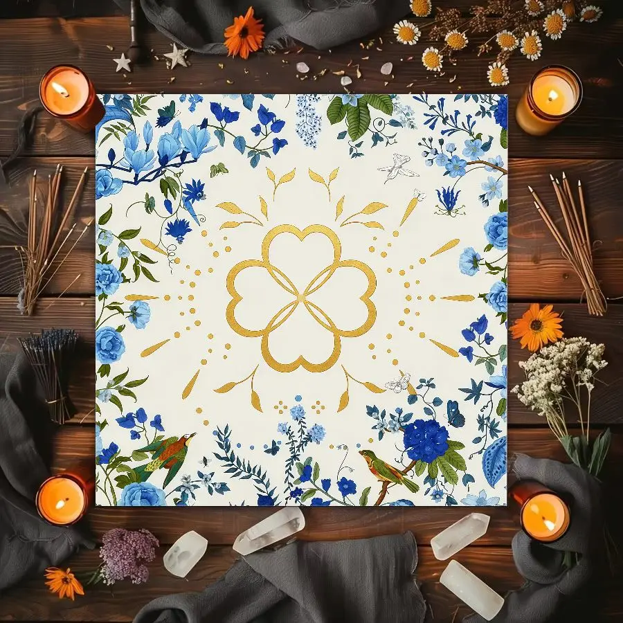 VIKAMA Holy Angel Altar Cloth Christian Saints Divine Light Table Mat for Prayer Decor