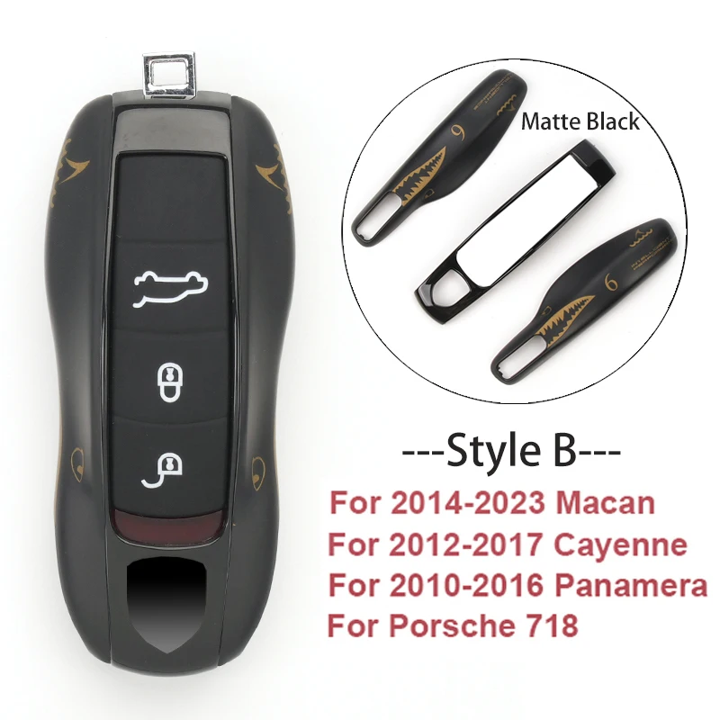 Car Smart Remote Key Case Fob Cover Set Shell ABS Car Key Cover Modification For Porsche Macan Panamera 718 Cayenne Accessories