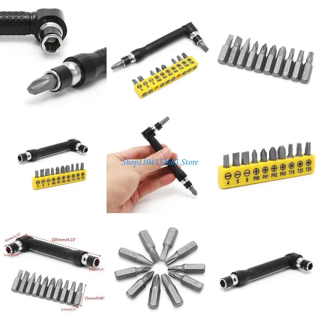 

Y6GD 10 in 1 Socket Screwdriver L-shaped for Head Twin Wrench Driver Torx Flat