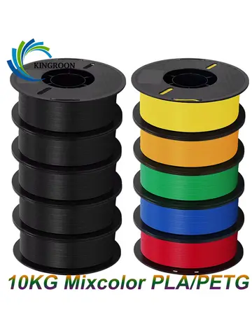 KINGROON 10KG PLA Filament PETG 3D Filament 1.75mm For 3D Printer Filament Bundle Mixed Colors FDM Printing Material Fast Ship