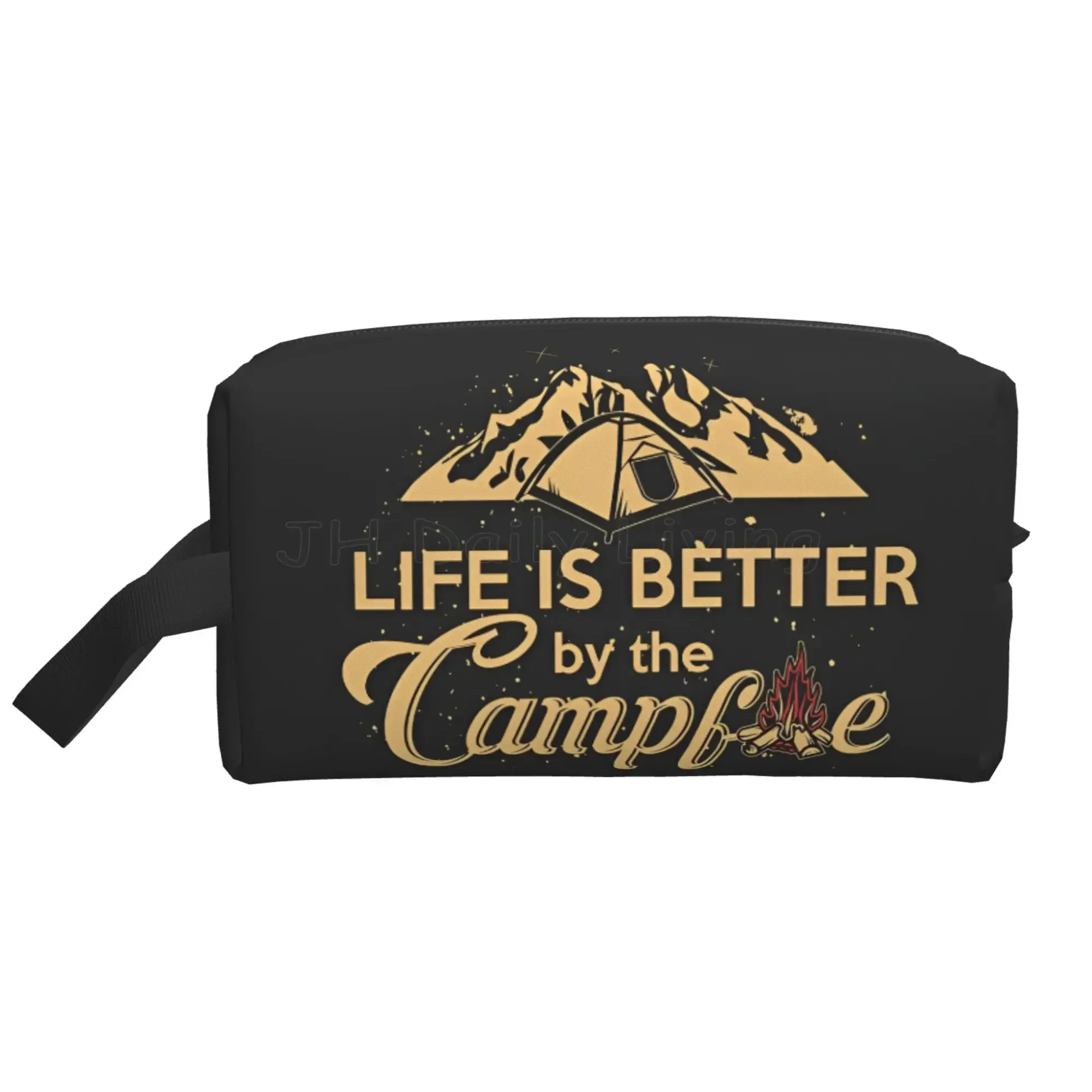 

Дорожные сумки для хранения с принтом Happy Camper, косметичка Camp Life, водонепроницаемая сумка для туалетных принадлежностей, портативная косметичка большой вместимости