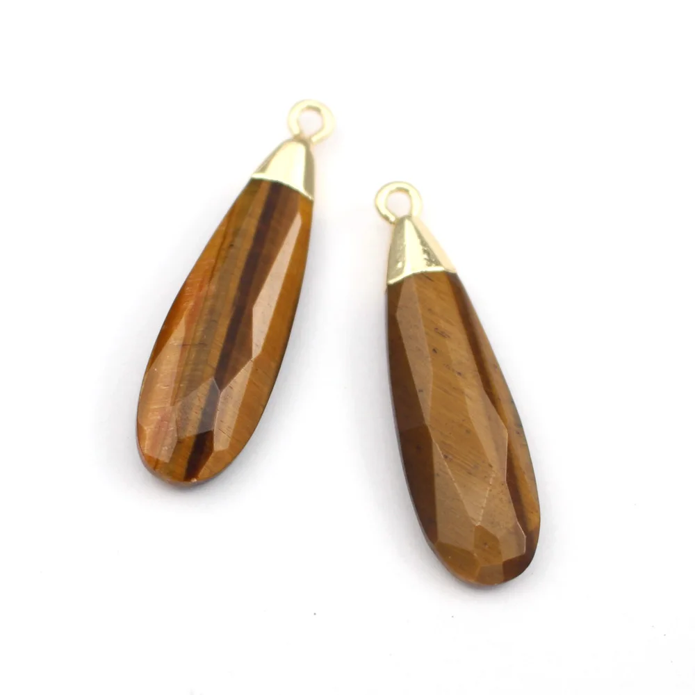 4pcs DIY Jewelry Accessories Faceted Drops Natural Blue Amazonite Quartz Stone Pendant Teardrop Charms for Earrings Necklace