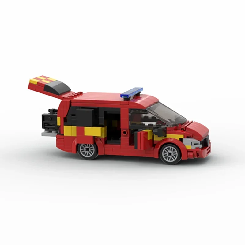 Moc Building Blocks London Fire Brigade Command Vehicle Car Model Technology Brick Brand-name Vehicle DIY Toy For  Gifts