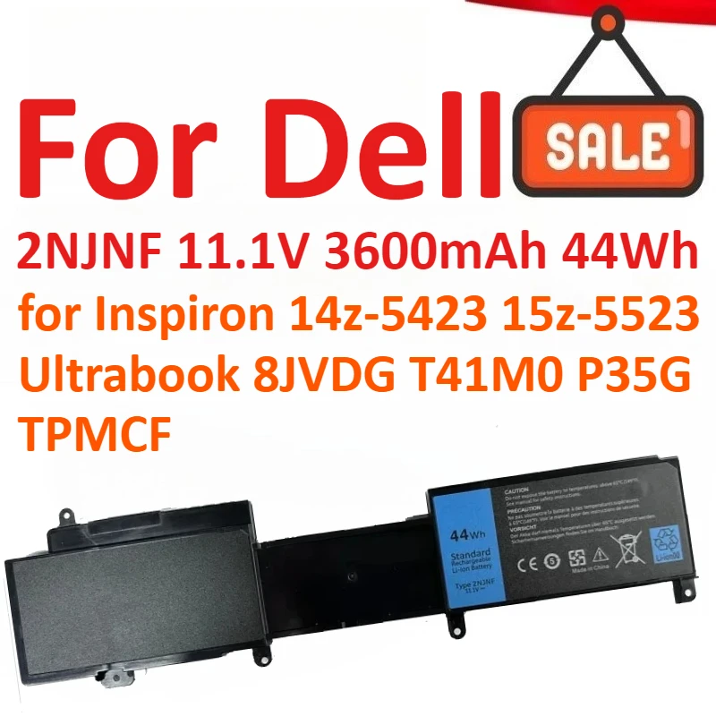 

Новый 2NJNF 11,1 В 3600 мАч 44 Втч аккумулятор для ноутбука Dell Inspiron 14z-5423 15z-5523 ультрабук 8JVDG T41M0 P35G TPMCF
