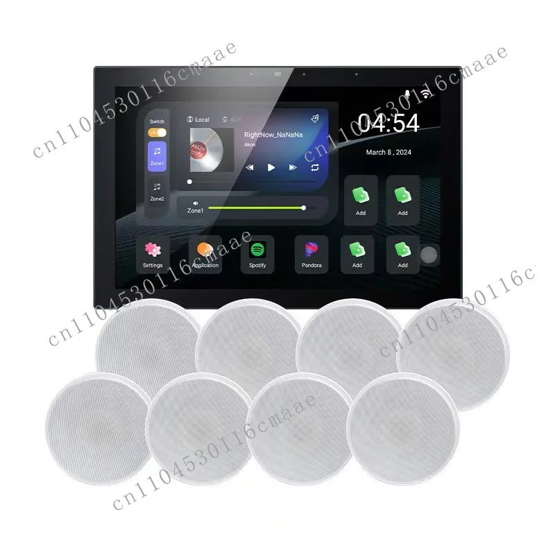 Graffiti 10-inch Multi-functional  House Intelligent Background Music Host ZigBee Gateway Can Be Connected To 8 Wired Speakers