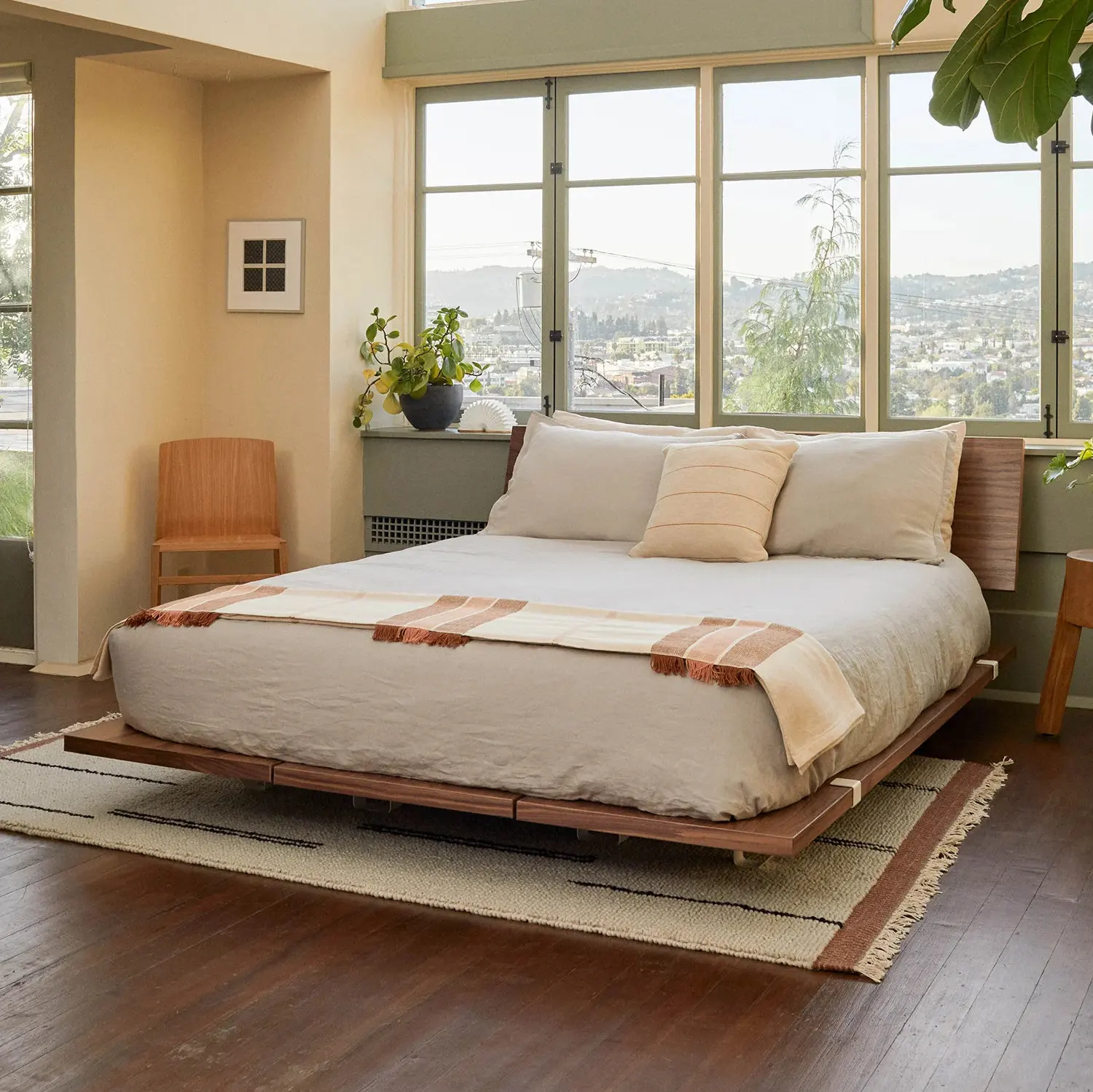 &c Modern Modular CenturyArt Wall Bed Frame Evolve Panel Featuring All-natural Wood Veneer Finished Steel Supports Eco-Friendly