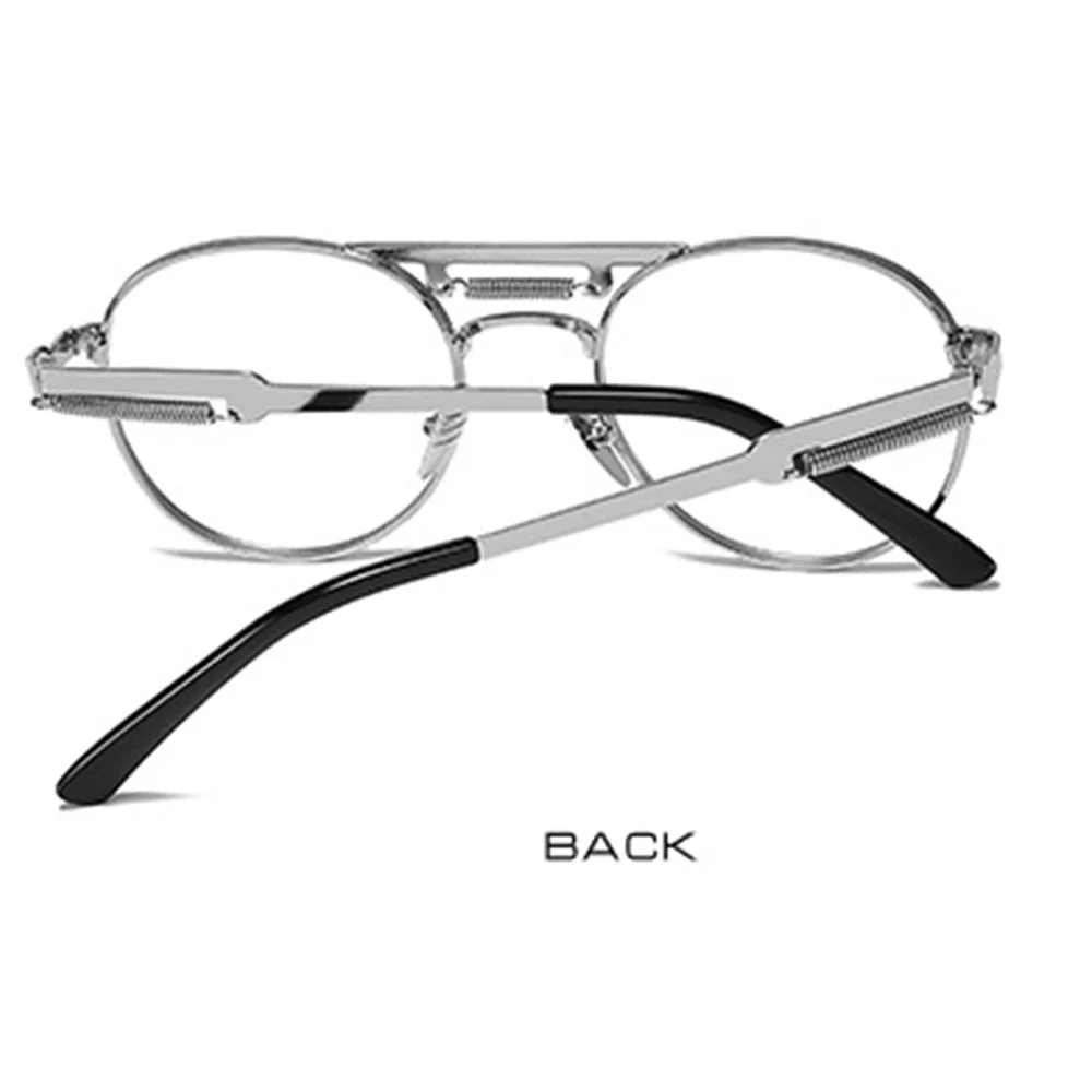 Double Bridge Retro Personality Metal Spring Legs Round Reading Glasses +0.75 To +4