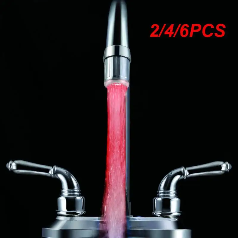 2/4/6PCS Multi-purpose Universal Adapter Waterfall Glow Led Water Faucet Light For Kitchen Kitchen Bright Water-saving Led Light