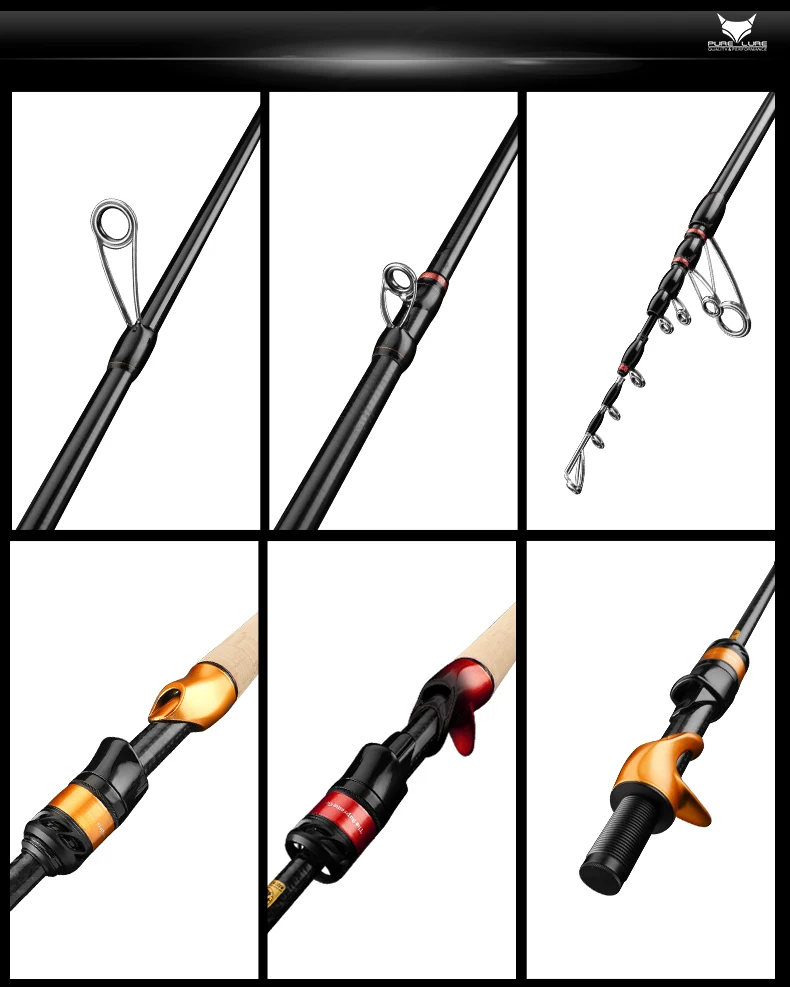 PURELURE NEUE Teleskopstange 1,86 m 2,10 m ML Power BFS 7ft Reisestange Forelle Spinning Casting Solid Tip Carbon Kleiner Köder Barschstange – Detail 11