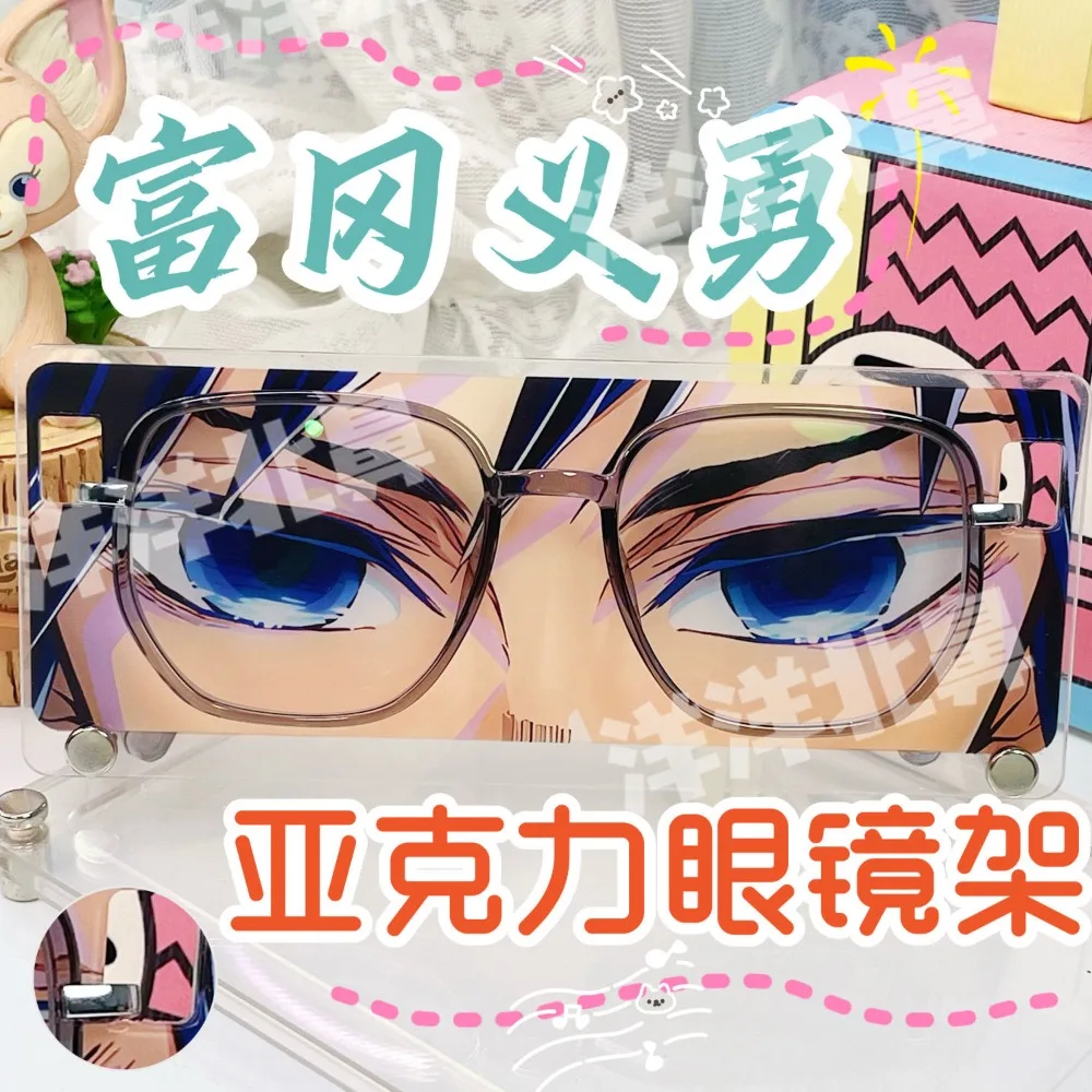 شيطان القاتل الاكريليك إطار النظارات Iguro Obanai Rengoku Kyoujurou أنيمي الأجهزة الطرفية تخزين نظارات رف شاشة الملحقات