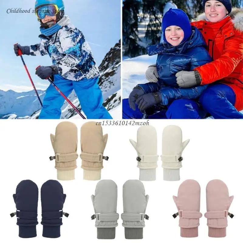 Stylish Waterproof Ski Gloves Baby Gloves with Anti Lost String for Boys Girls Dropship