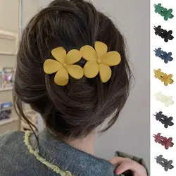 Solid Color Strong Grip Hair Clip Exquisite Anti-slip Crab Hairpin Flower Butterflies Decor Hairpin Hair Accessories