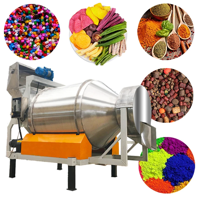 304 large thickened horizontal stainless steel drum mixer food industry mixing equipment chemical powder mixing machine