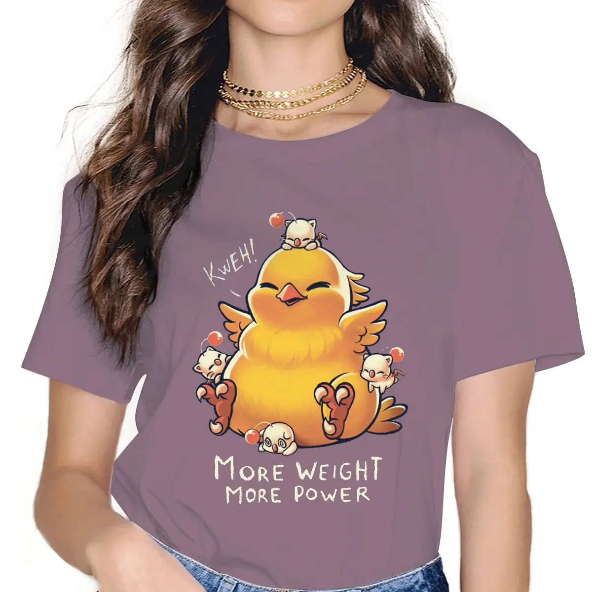 Chocobo Kweh Fat Creature Monster Summon Fashion TShirts Final Fantasy Role Playing Game Female Graphic 5XL T Shirt Oversized