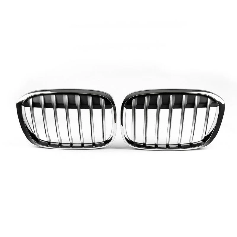 Front Kidney Grille Air  Racing Grill Fit For BMW X1 F48 F49 2016-2018 XDrive Car Accessories Replacement Part Chrome and Silver