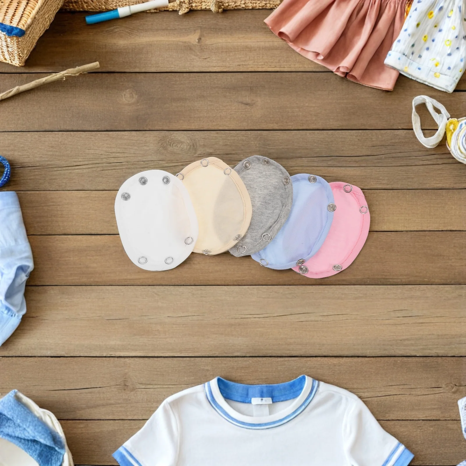 

15pcs Baby Bodysuit Extender Infant Clothing Extension Soft Cotton Jumpsuits Extender For Toddler Snap Bodysuit Extenders