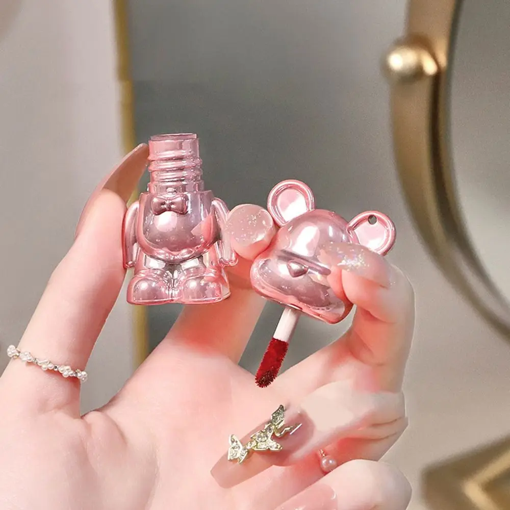 Mini Jelly Mirror Lipstick Non-stick Cup Moisturizing Lip Gloss Waterproof Bear-shaped Long-lasting Lipstick Students