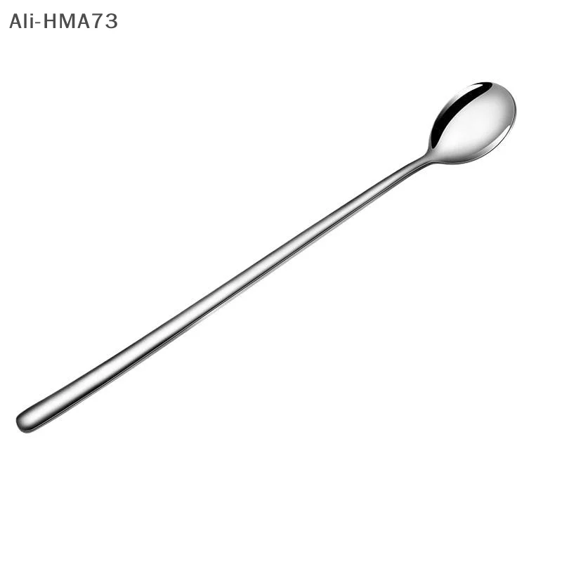 (YY) 1 قطعة 2025 جديد 304 ملاعق الفولاذ المقاوم للصدأ ملاعق الآيس كريم مقبض طويل ملاعق القهوة اثارة ملاعق أواني المطبخ