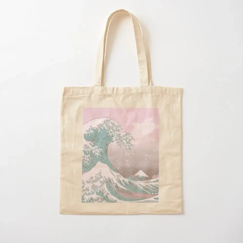 Pastel The Great Wave off Kanagawa Tote Bag tote bags cloth bags Women's beach bags shopper Bag