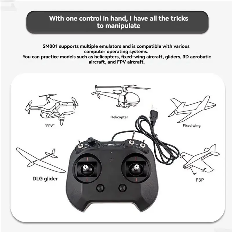 B92B for FS-SM001 6CH FPV Drone Flight Simulator Remote Control, Support DRL Liftoff DCL Freerider for RC Simulator