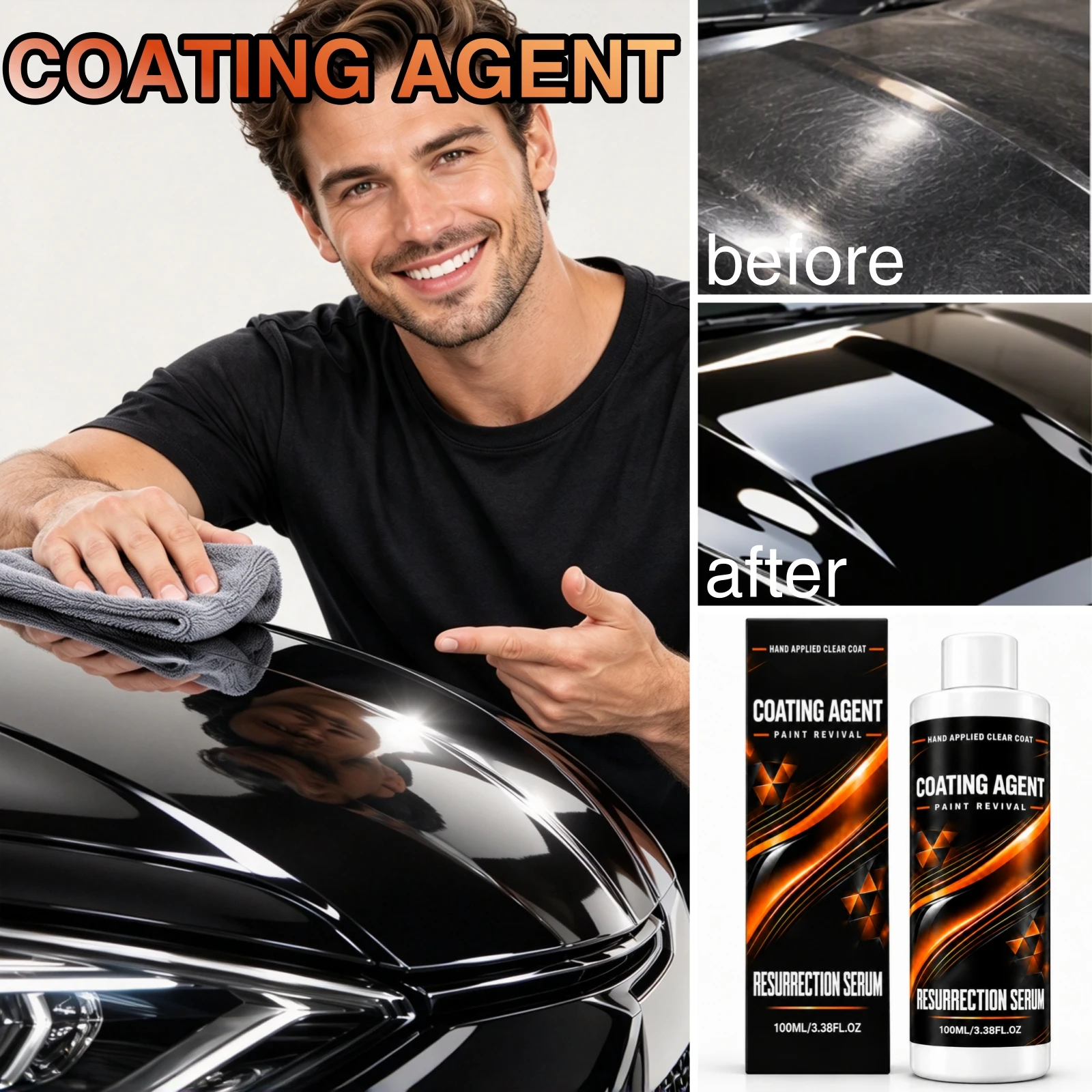 Auto Paint Coating Agent Gloss Renewing Boost Guard Car Body Against Daily Outdoor Contaminants Vehicle Surface Ceramic Sealant