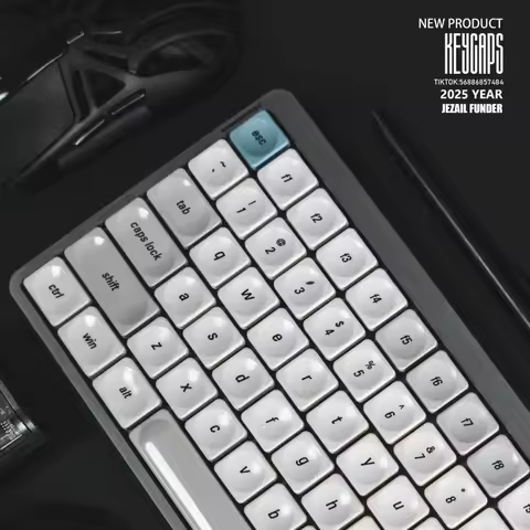 D&eacute;j&agrave; Vu Theme Low Profile Keycap PBT Custom Simple Retro Gray Keyboard Cap Original Office Gaming KeyCap for Mechanical Keyboard