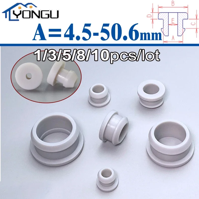 Grey Silicone Rubber Snap-on Grommet 4.5-50.6mm Hollow Hole Plug Coil Ring Cable Wiring Protect Bushings O-ring Seal Gasket