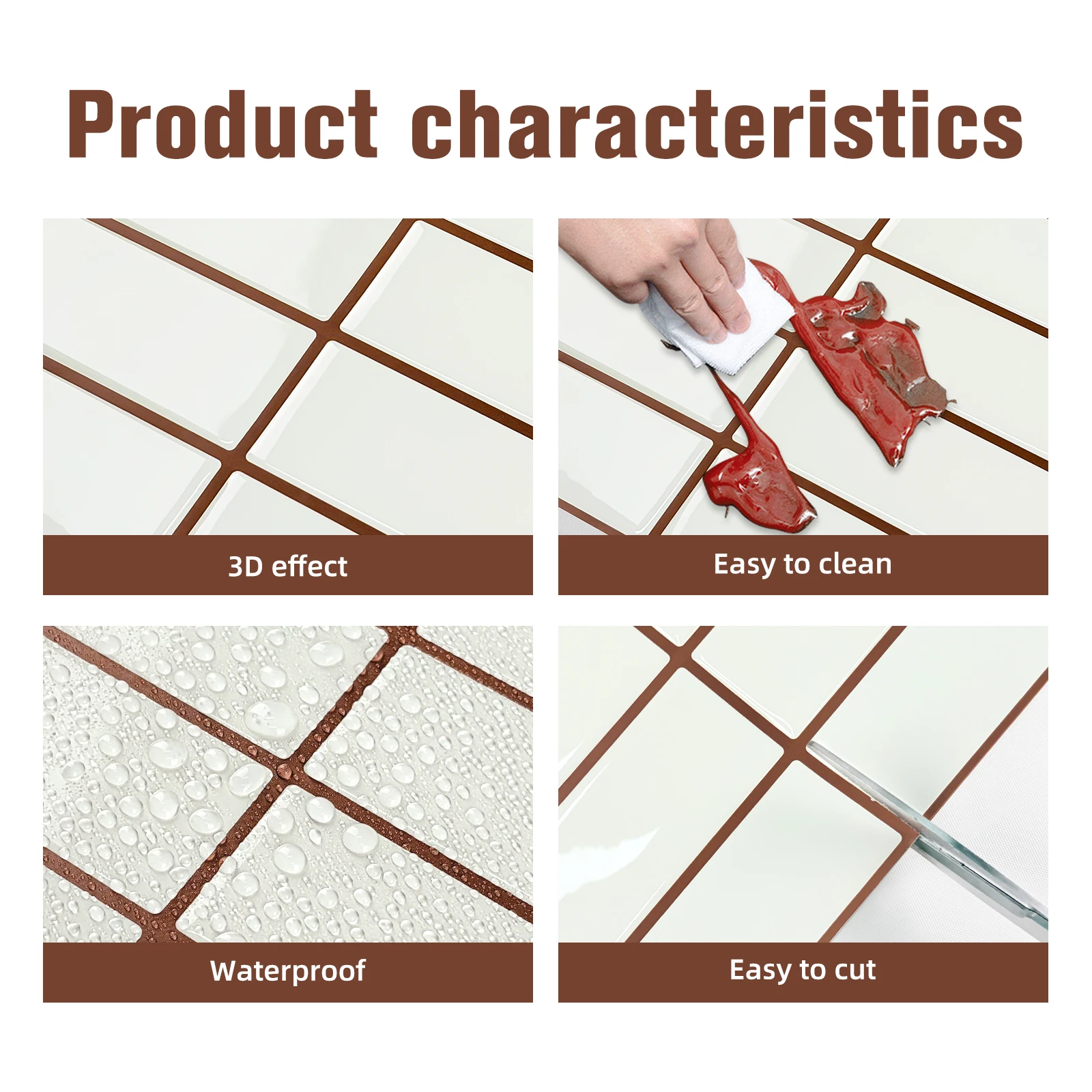 5/10pcs Peel and Stick Tile Sticker Waterproof 3D Subway Wall Tiles Easy To Clean And Removed Wallpaper DIY For Kitchen Bathroom