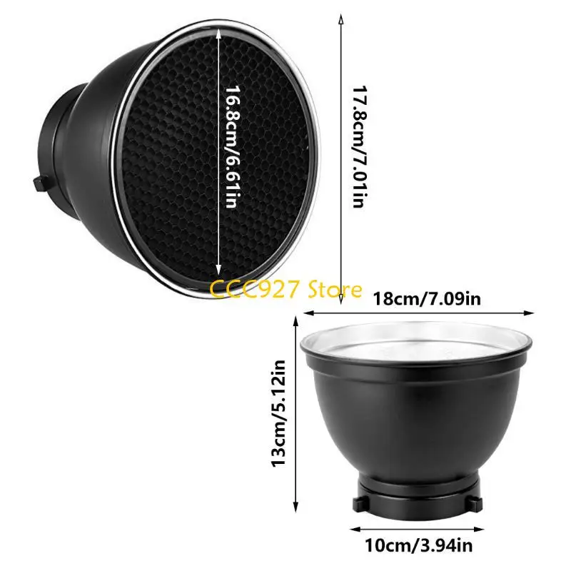 B03F Baorong Mount 7inch عاكس مصباح مصباح مصباح العاكس مع/بدون 20 ° 40 ° 60 °