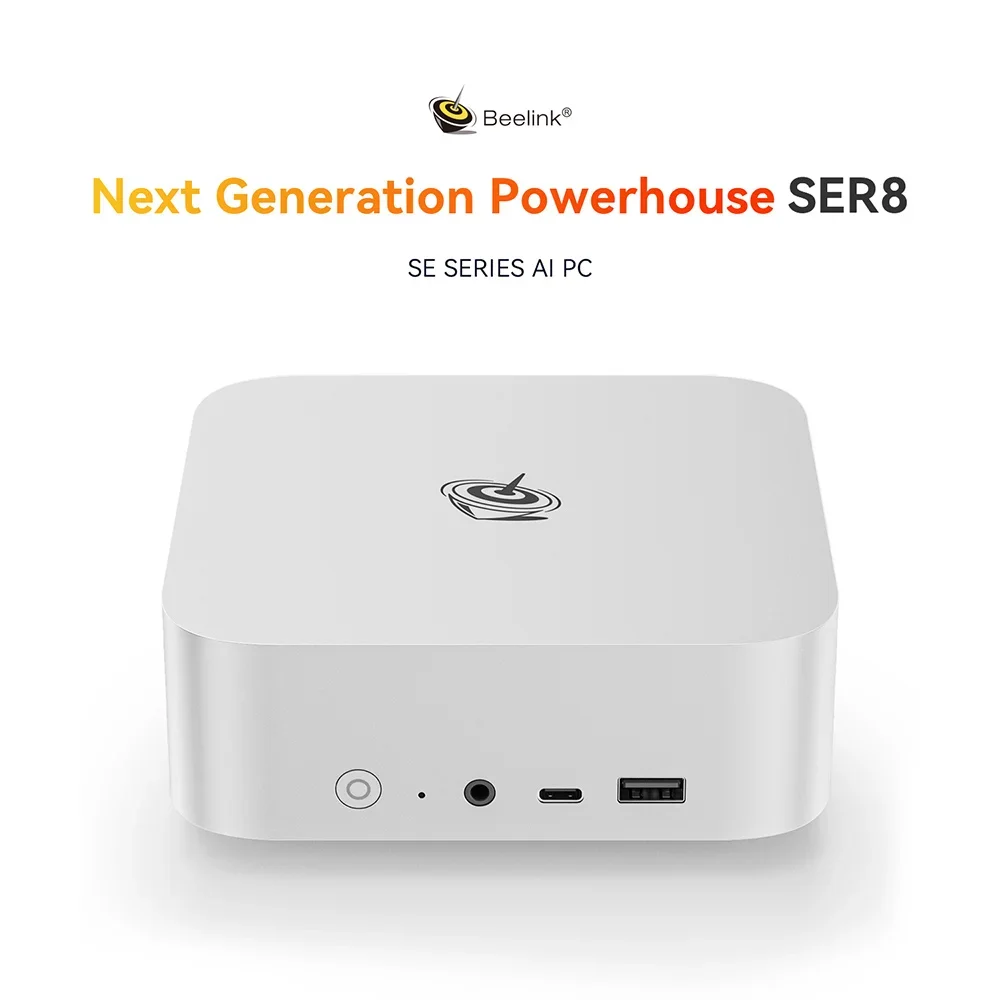 Beelink SER8 MINI PC AMD Ryzen 7 8845HS Windows 11 Pro 2*DDR5 2*M.2 SSD WIFI6 BT5.2 2.5G Lan Desktop Mini PC Gaming Computer