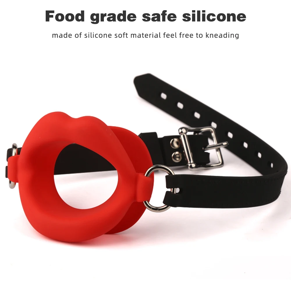 Silicone Oral Fixation Silicone O Ring Mouth Plug Open Gag Toys for Couples Sex Shop BDSMM Bondage Restraint Lips Shape Sex Toys view 4