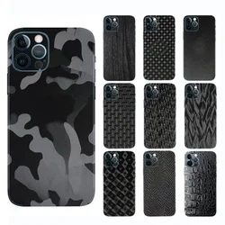 3D Camo Ghost Black Skin Film Wrap Skin Phone Paste Sticker For iPhone 16 Pro Max 16 Plus 16E 15 Pro Max Full Cover Matte Film