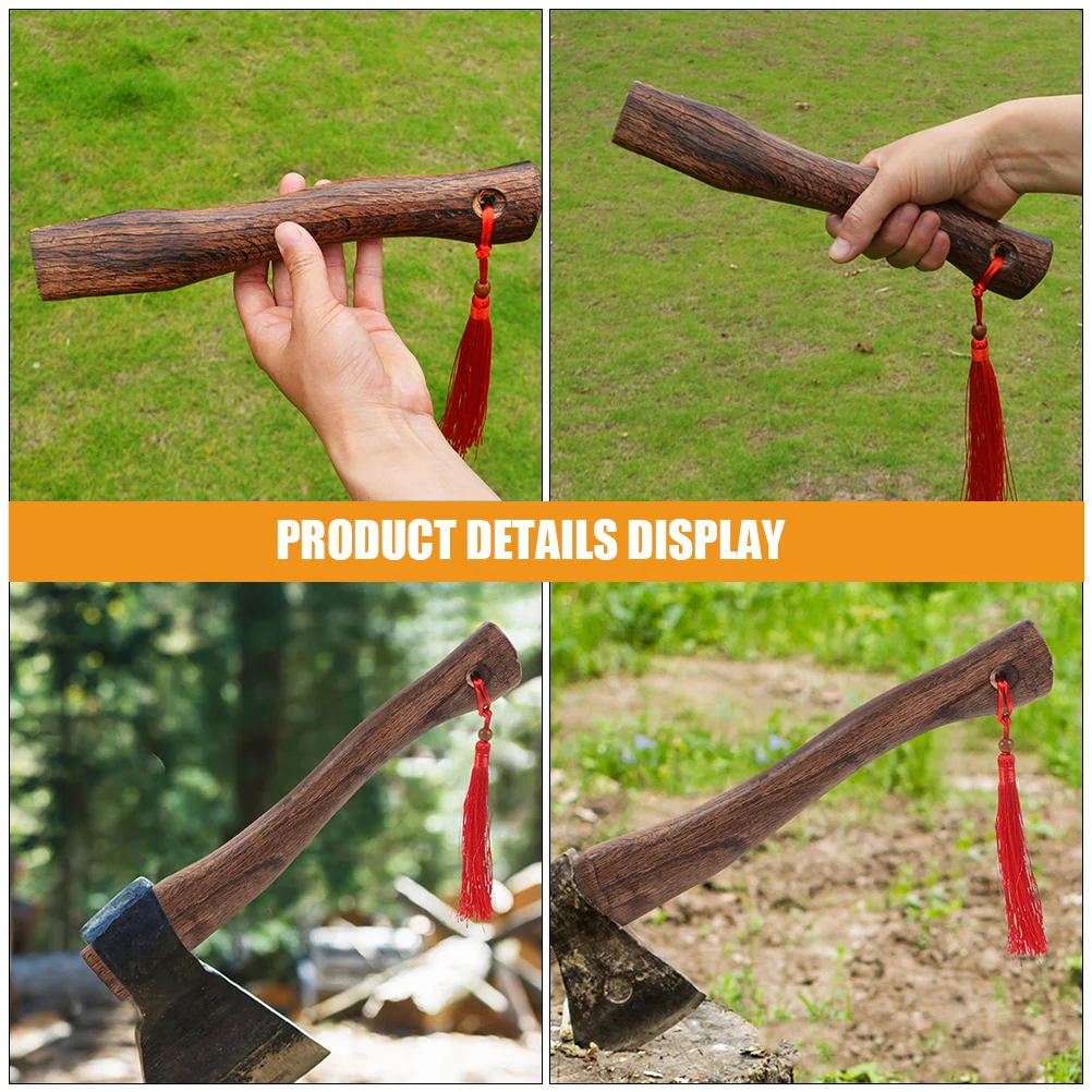 Solid Wood Ax Handle Tool Wooden Axe Accessory Handles Part Replacement Hatchet Carbonized