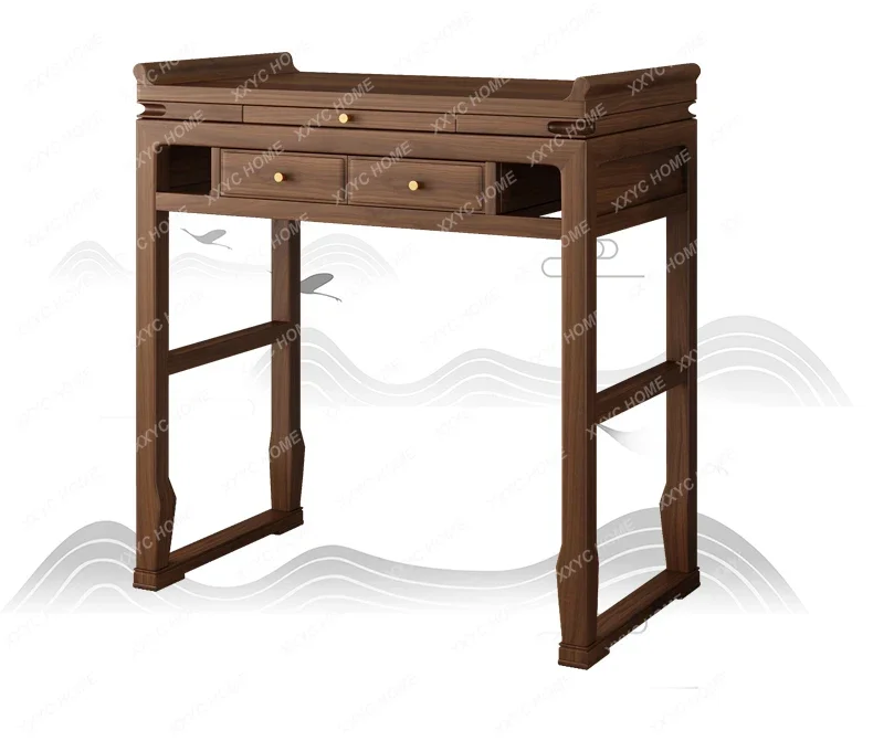 TTMedieval Style Modern Shrine Table Offering Solid Wood Household Living Room Incense Table