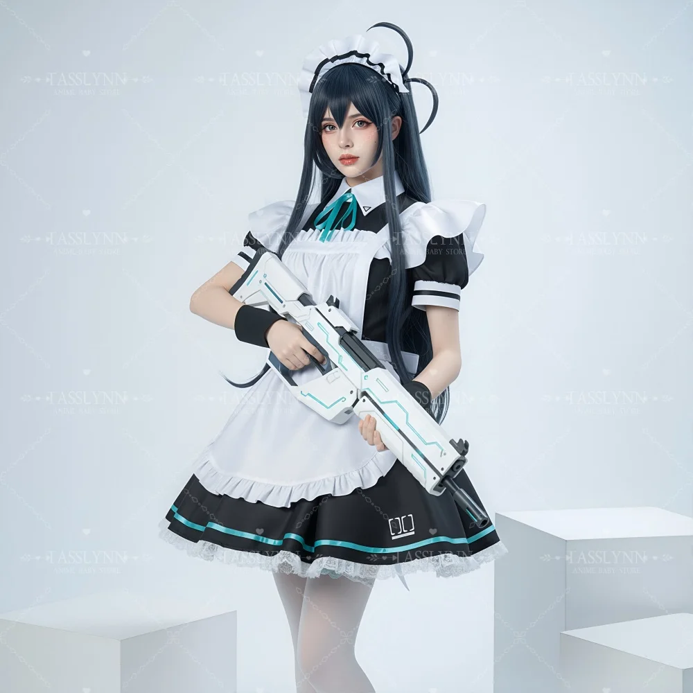 

Костюм для косплея Blue Archive Тендо Алис в образе горничной, полный комплект, игровой наряд для Хэллоуина, Комик-Кона, вечеринки, полный набор с фартуком и головным убором