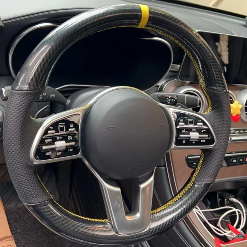 

Braid Car Steering Wheel Cover Wrap Hand Sewing Genuine Leather For Mercedes Benz A C E S G Class W177 W205 W213 W222 W463 2018