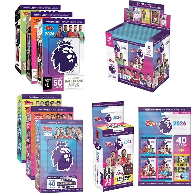 Caja de Tarjetas Coleccionables de Fútbol Oficiales de la Premier League Topps 2025-26, Edición Premium
